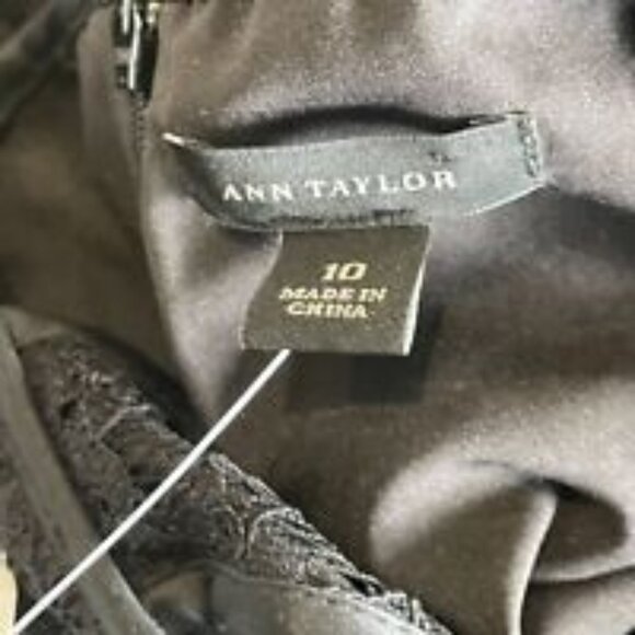 NWT Ann Taylor Black Lace Overlay Corset Look A-Line Dress Women's size 10 - Picture 7 of 16